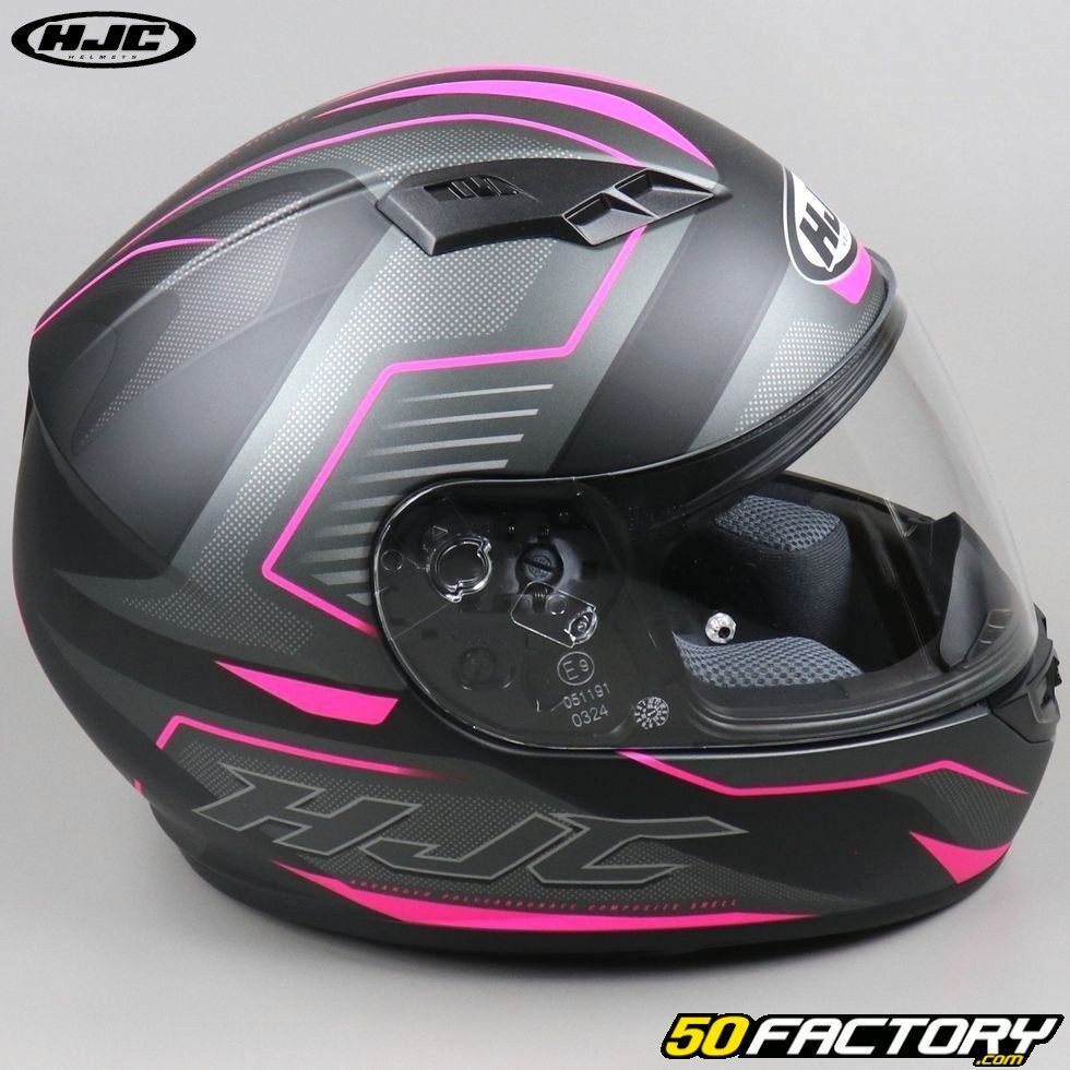 Full face helmet HJC CS-15 Trion MC8SF black and pink - Motorcycle equipment