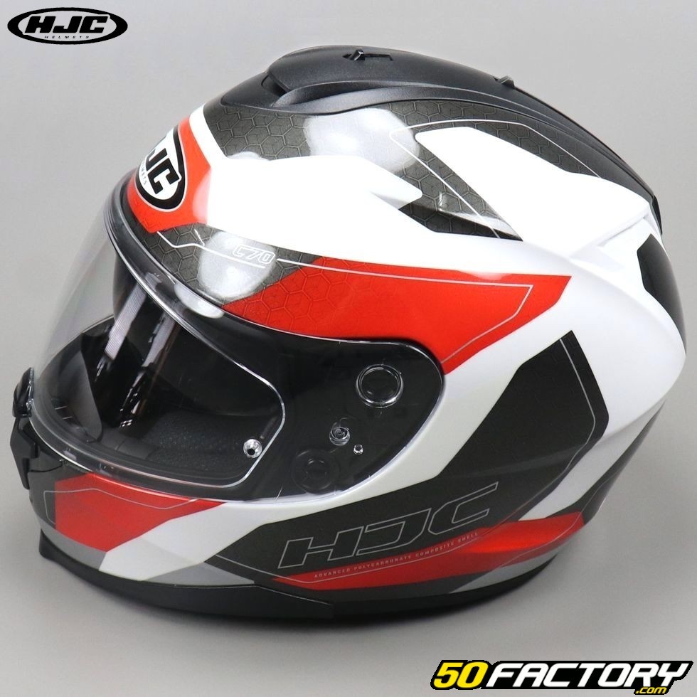 Full face helmet HJC C70 Canex MC1 red and white - Motorcycle equipment