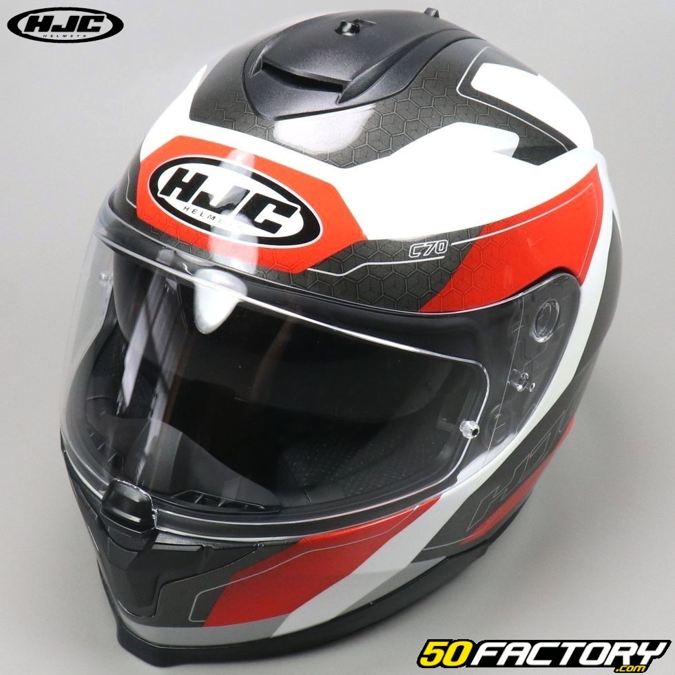 Motorcycle helmets HJC C70 CANEX MC1 White/Black/Red L 