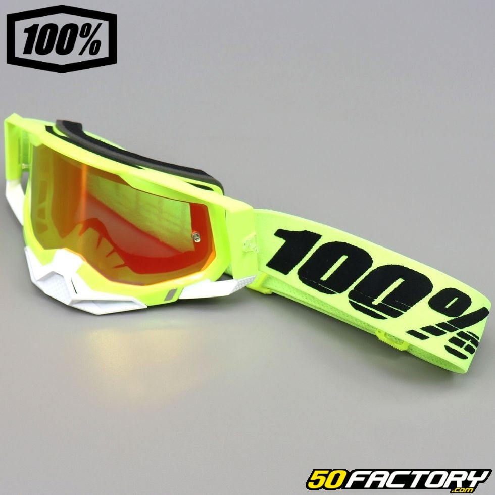 100% Accuri Pistol MX Offroad Goggles Black/Yellow/Clear Lens HP-50200-283-02