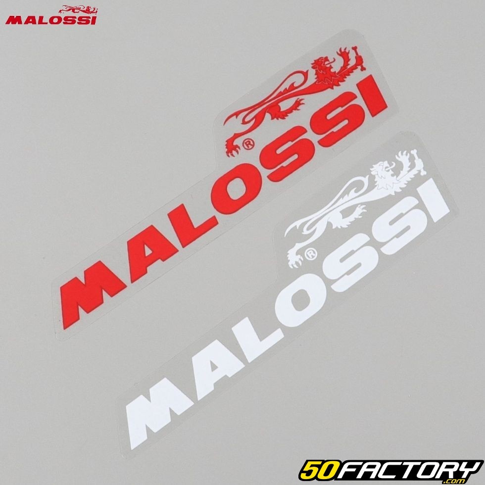 Stickers Malossi 88x22mm white and red - motorcycle and scooter parts